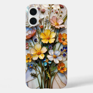 16 Plus Funda para iPhone con ramo floral colorido Tonos c