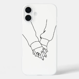 16 Plus Funda para iPhone de Arte de Línea Minimalista de 