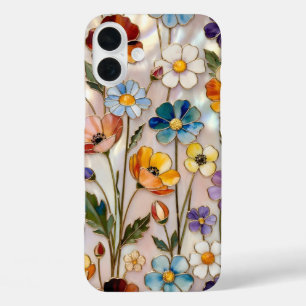 16 Plus Funda para iPhone de Flor Silvestre Vidrio Teñido