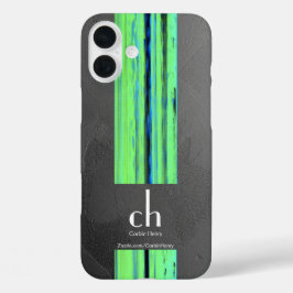 16 Plus Funda para iPhone de textura abstracta con monogra