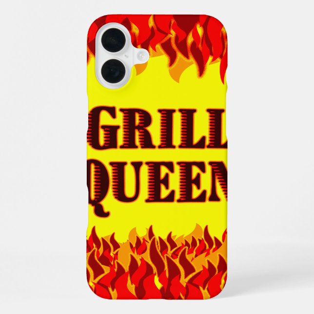 16 Plus Funda para iPhone Grill Queen Red Flames BBQ (Reverso )