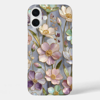 16 Plus Funda para iPhone Pastel Floral Diseño de Flor Ele