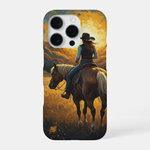 16 Pro Funda de protección para iPhone Western Sunset Cow