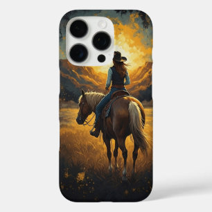 16 Pro Funda de protección para iPhone Western Sunset Cow