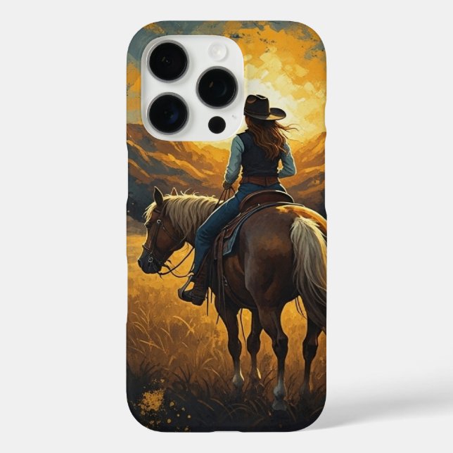 16 Pro Funda de protección para iPhone Western Sunset Cow (Reverso )