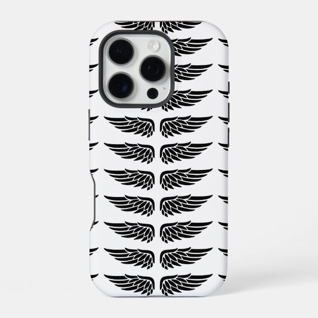 16 Pro Funda para iPhone ala de águila negra y blanca per (Reverso )