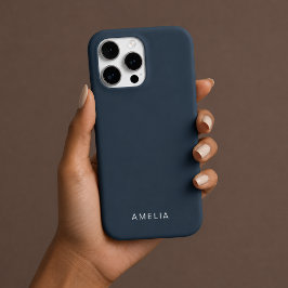 16 Pro Funda para iPhone azul carbón con nombre personali