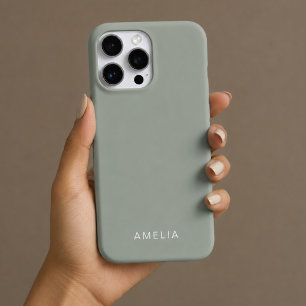 16 Pro Funda para iPhone con color de ceniza y nombre per