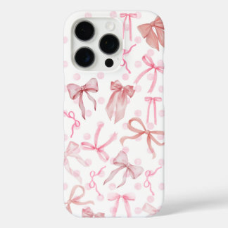 16 Pro Funda para iPhone con Lazo Rosa