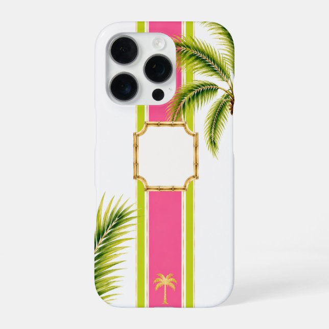 16 Pro Funda para iPhone con monograma personalizado Palm (Reverso)