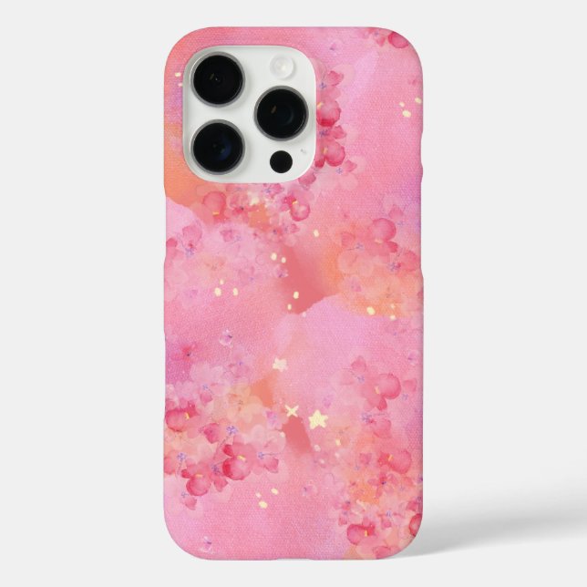 16 Pro Funda para iPhone de acuarela rosa - Galaxia paste (Reverso )