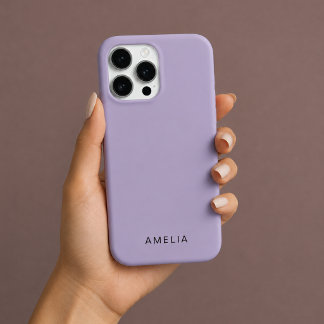 16 Pro Funda para iPhone de color lavanda con nombre pers