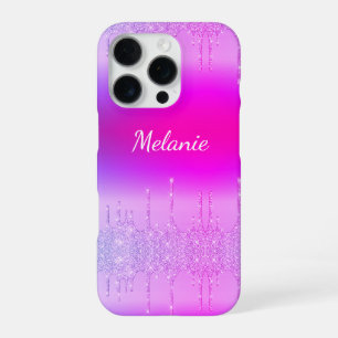 16 Pro Funda para iPhone de neón púrpura personalizada co