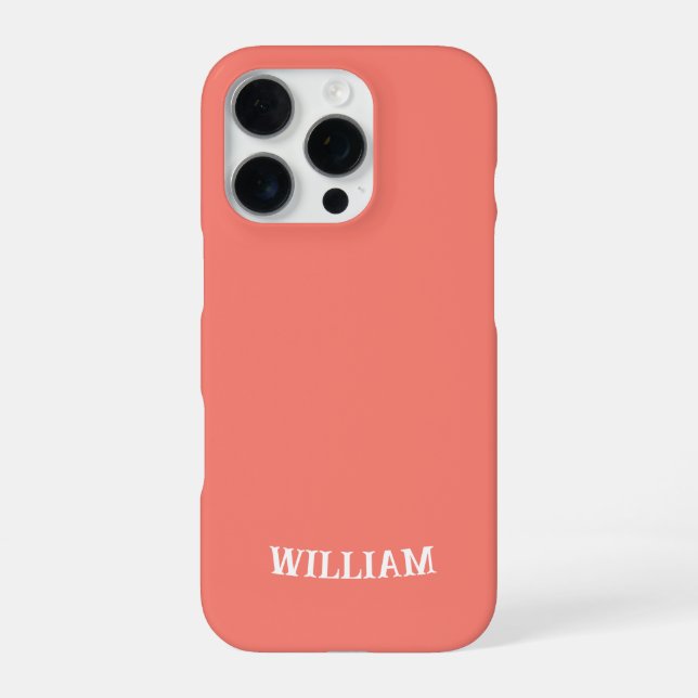 16 Pro Funda para iPhone de salmón personalizada con pers (Reverso)