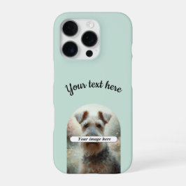 16 Pro Funda para iPhone delgada con foto y texto persona