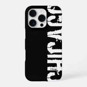 16 Pro Funda para iPhone estilo urbano en blanco y negro