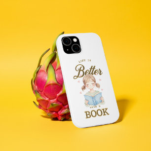 16 Pro Funda para iPhone Life is Better with a Book