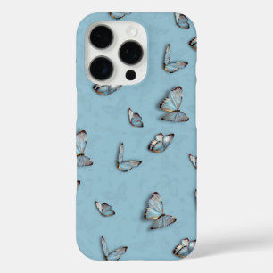 16 Pro Funda para iPhone Mariposa Azul Claro - Cubierta e