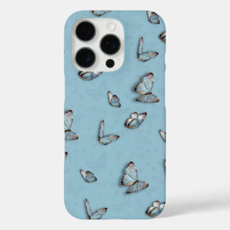 16 Pro Funda para iPhone Mariposa Azul Claro - Cubierta e