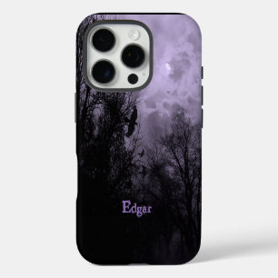 16 Pro Funda para iPhone morada personalizada con cielo e