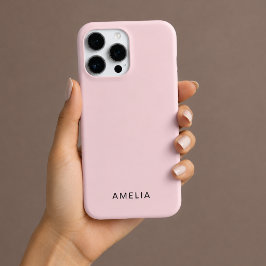 16 Pro Funda para iPhone rosa pastel con nombre personali