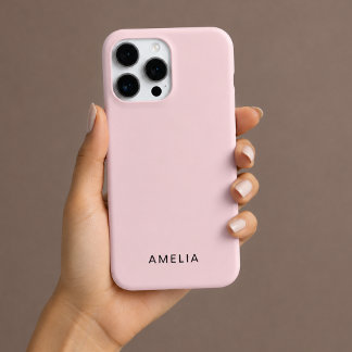 16 Pro Funda para iPhone rosa pastel con nombre personali