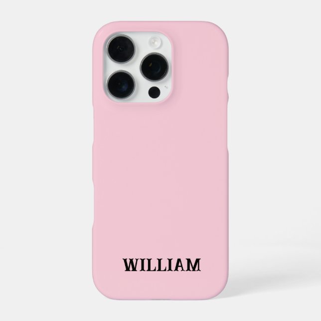 16 Pro Funda para iPhone Rosa Pastel Personalizada con No (Reverso)