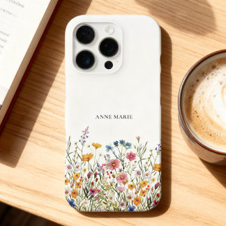 16 Pro Funda personalizada de acuarela floral para iPhone