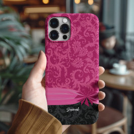 16 Pro Funda personalizada para iPhone de Damask rosa y n