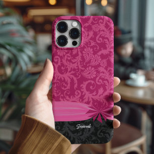 16 Pro Funda personalizada para iPhone de Damask rosa y n