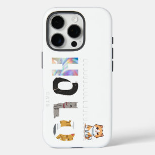 16 Pro Holo, diseño de gato duro   Funda de iPhone