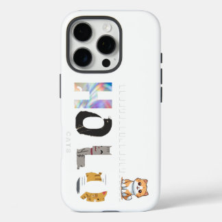 16 Pro Holo, diseño de gato duro | Funda de iPhone