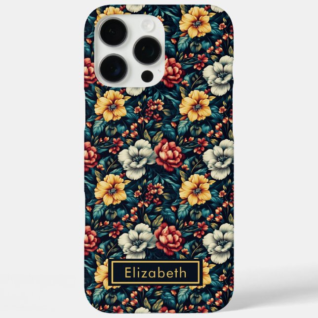 16 Pro Max Funda de iPhone de rosa lujosa para teléfono perso (Reverso )