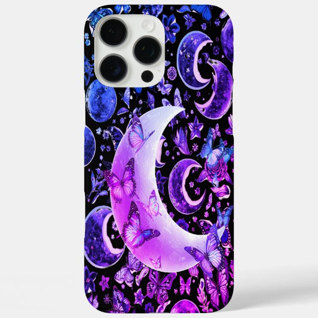 16 Pro Max Funda negro para iPhone lunar - Diseño de luna cel (Reverso )