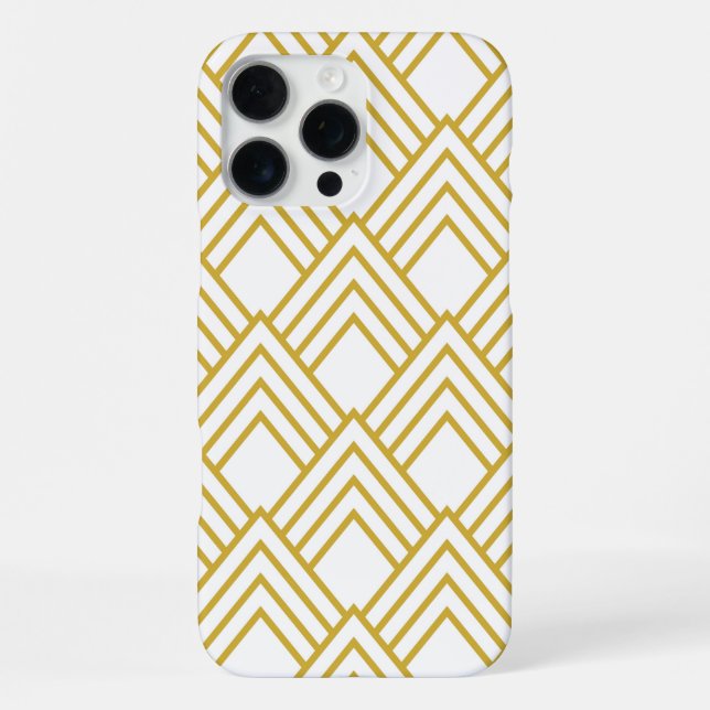16 Pro Max Funda para iPhone 11 geométrica abstracta, blanca  (Reverso )