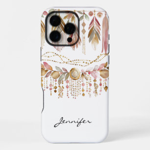 16 Pro Max Funda para iPhone acuarela boho bohemio tribal 