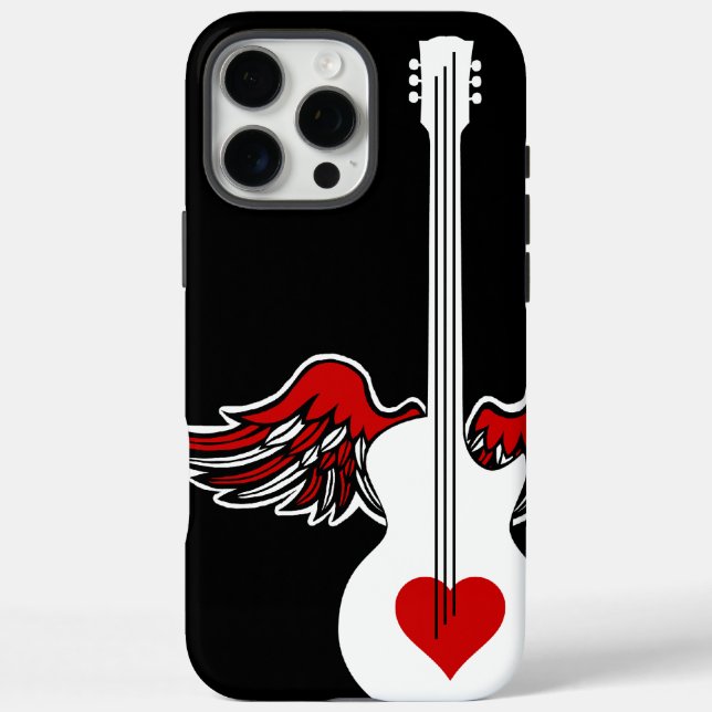 16 Pro Max Funda para iPhone Case-Mate Flying Heart Guitar (Reverso)
