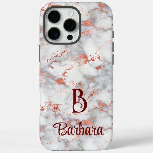 16 Pro Max Funda para iPhone Case-Mate Monogram Marble Rose G