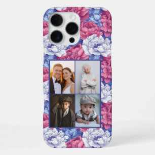 16 Pro Max Funda para iPhone con Foto de Peonías Moradas para