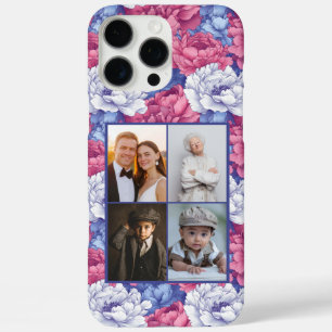 16 Pro Max Funda para iPhone con Foto de Peonías Moradas para