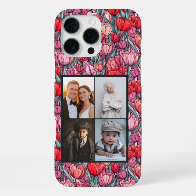 16 Pro Max Funda para iPhone con foto personalizable de tulip (Reverso )