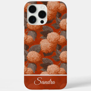 16 Pro Max Funda para iPhone con hortensias lindas para mujer