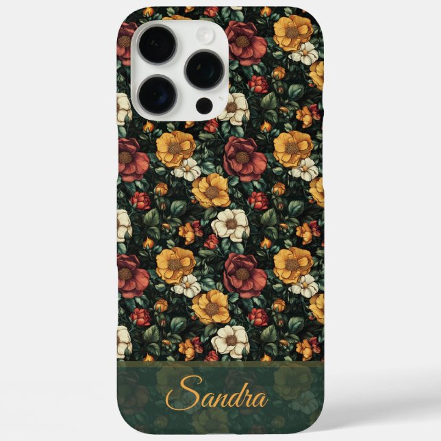 16 Pro Max Funda para iPhone con nombre de rosa de lujo para  (Reverso )