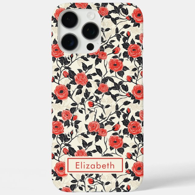 16 Pro Max Funda para iPhone con nombre personalizable de ros (Reverso )