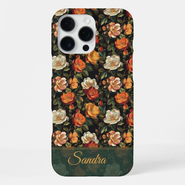 16 Pro Max Funda para iPhone con nombre personalizable Rosa d (Reverso )