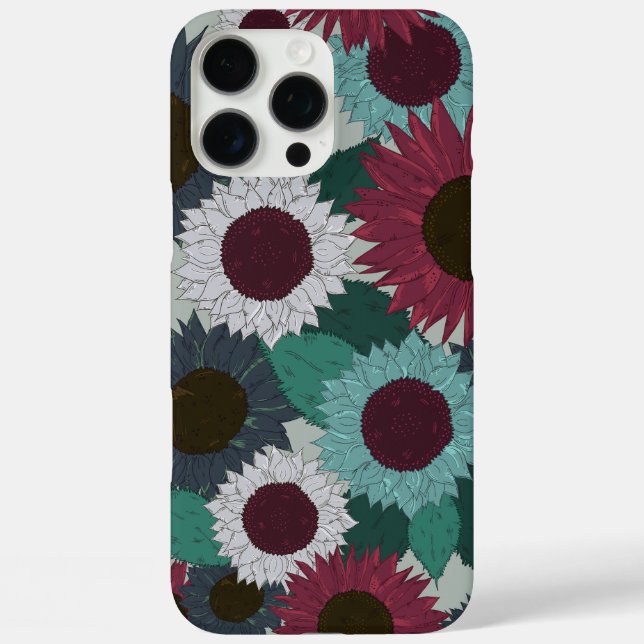 16 Pro Max Funda para iPhone con patrón de girasol tonos cáli (Reverso )