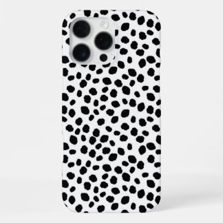 16 Pro Max Funda para IPhone con patrón de manchas en blanco