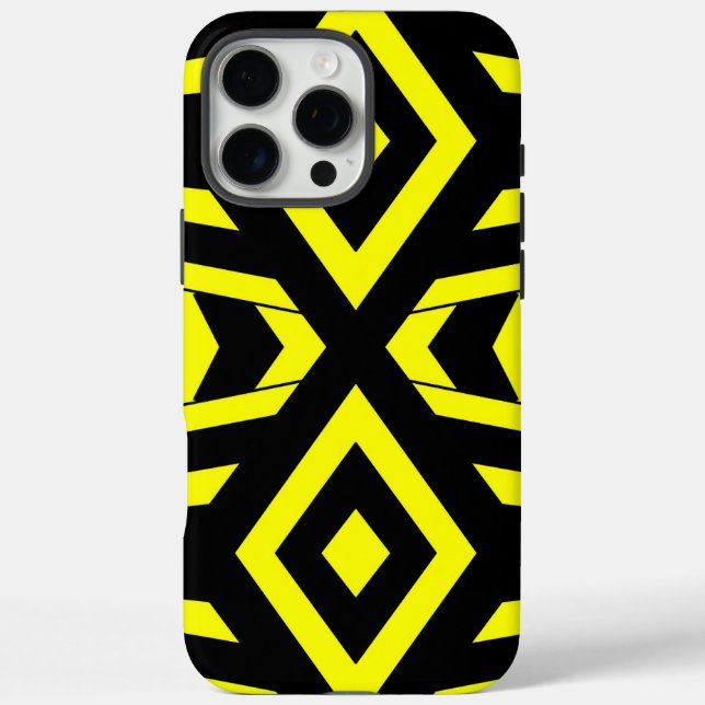 16 Pro Max Funda para iPhone con patrón geométrico de abeja (Reverso)