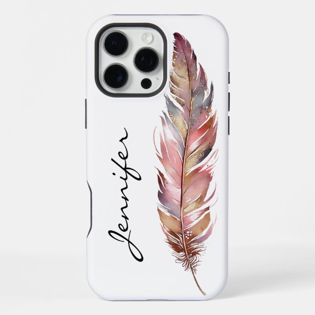 16 Pro Max Funda para iPhone con pluma amerindia boho (Reverso )