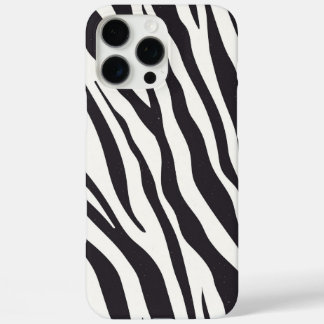 16 Pro Max Funda para iPhone con rayas de cebra – Patrón negr
